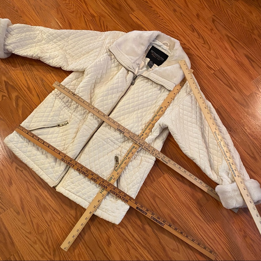 Vintage Y2K Quilted Cloud Coat Puffer Coat Faux Fur Coat Winter White Coat - Picture 10 of 15